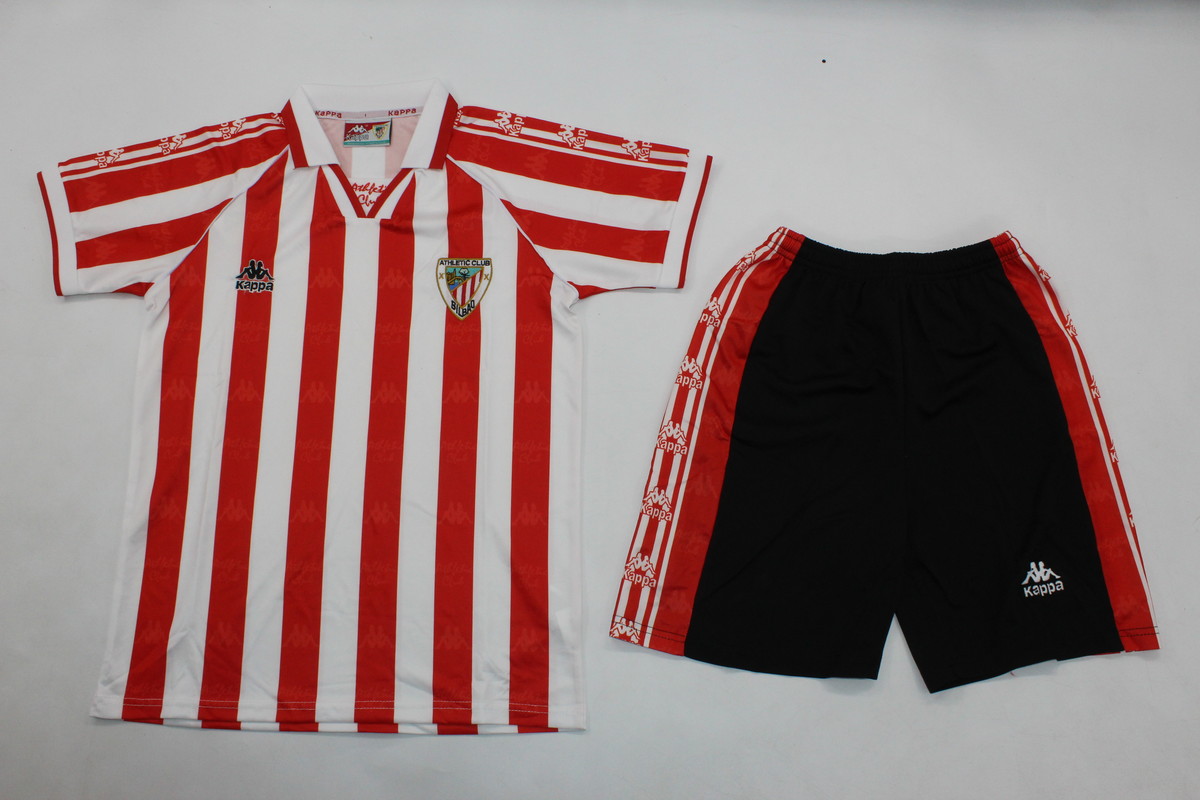 Kids-Athletic Bilbao 95/97 Home Soccer Jersey